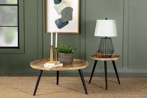 Zoe Mango Wood Coffee and End Table Set Natural