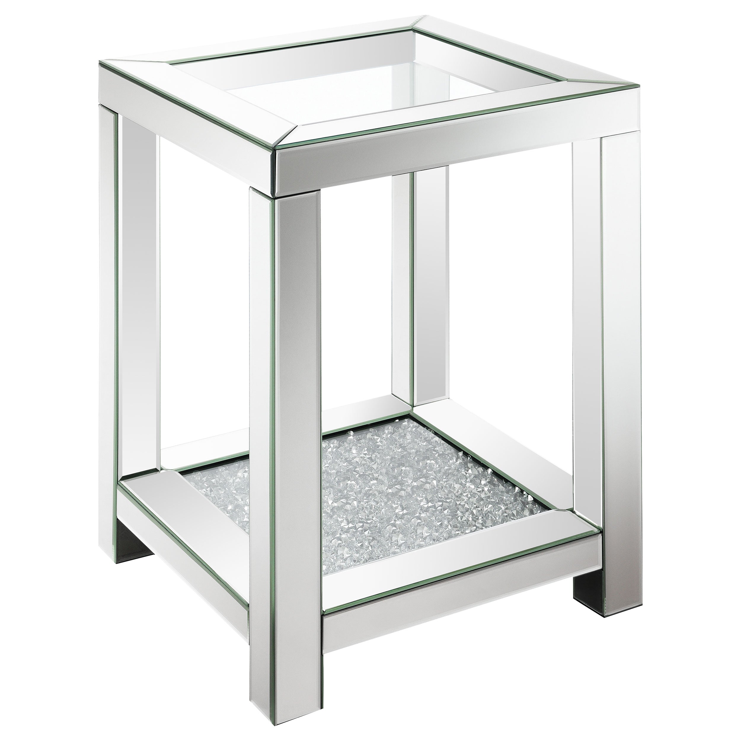 Valentina Mirrored Coffee and End Table Set Silver