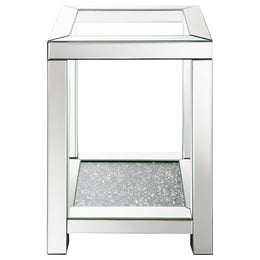 Valentina Mirrored Coffee and End Table Set Silver