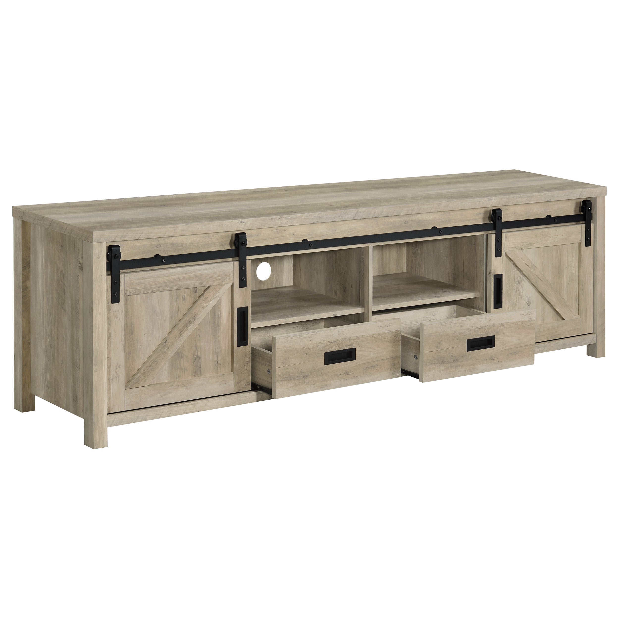 Madra 2-door Engineered Wood 79-inch TV Stand Dark Pine