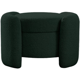 Meridian Horizon Green Boucle Fabric Ottoman