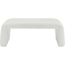 Meridian Arc Cream Boucle Fabric Bench