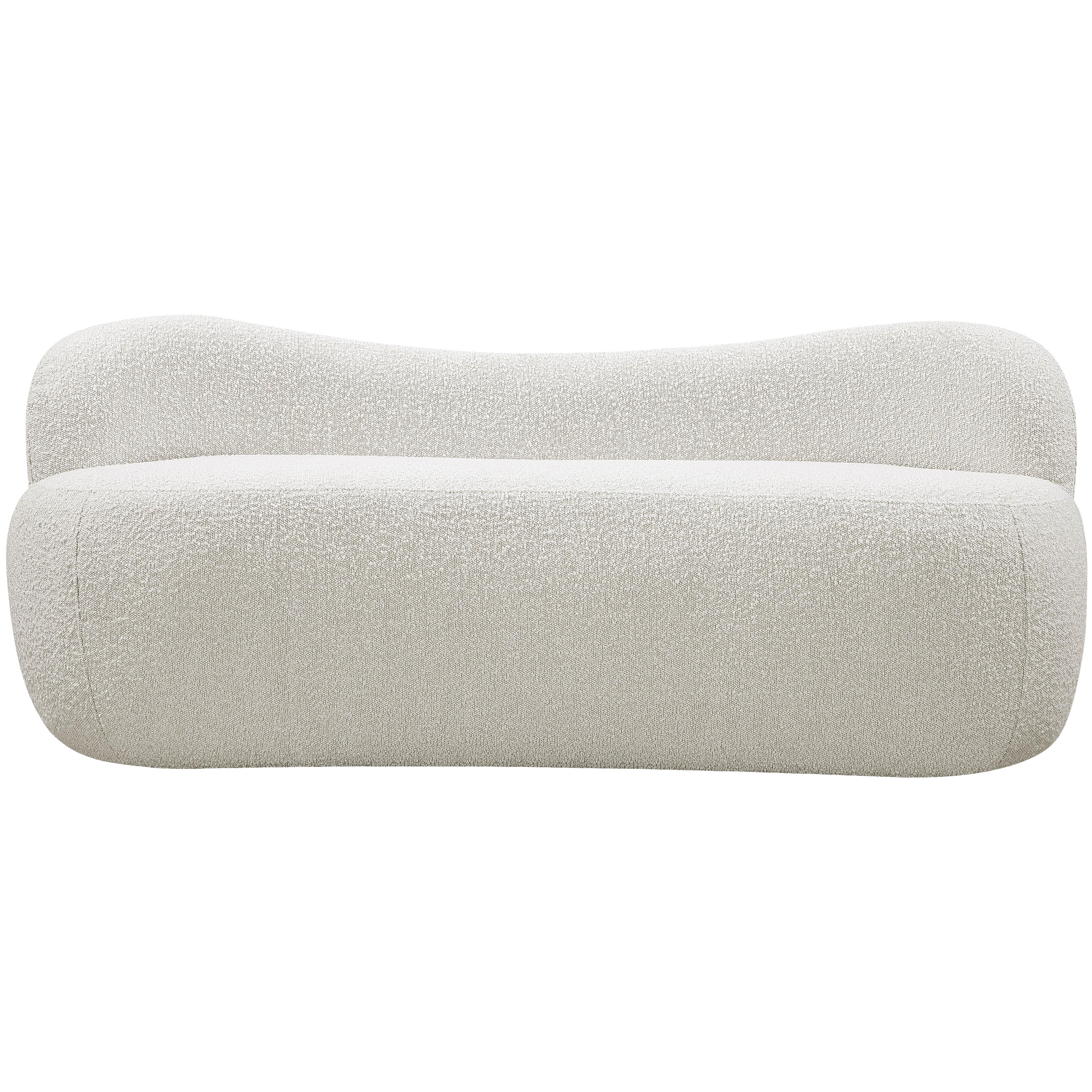 Meridian Flair Cream Boucle Fabric Bench