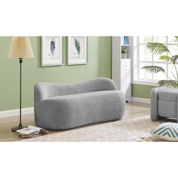 Meridian Flair Grey Boucle Fabric Bench