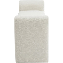 Meridian Stylus Cream Boucle Fabric Bench