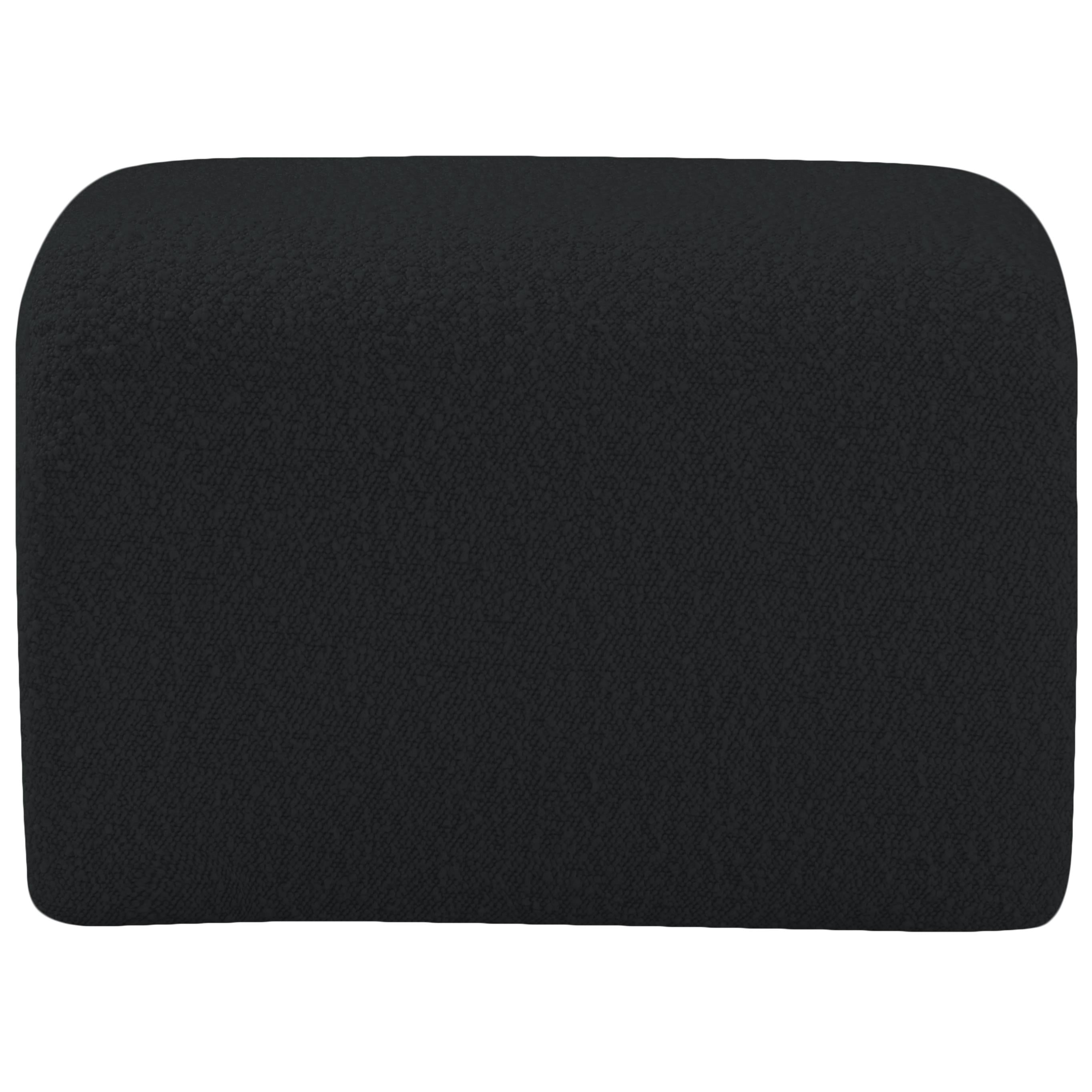 Meridian Odelia Black Boucle Fabric Bench