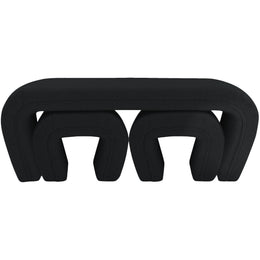 Meridian Odelia Black Boucle Fabric Bench