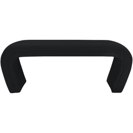 Meridian Odelia Black Boucle Fabric Bench