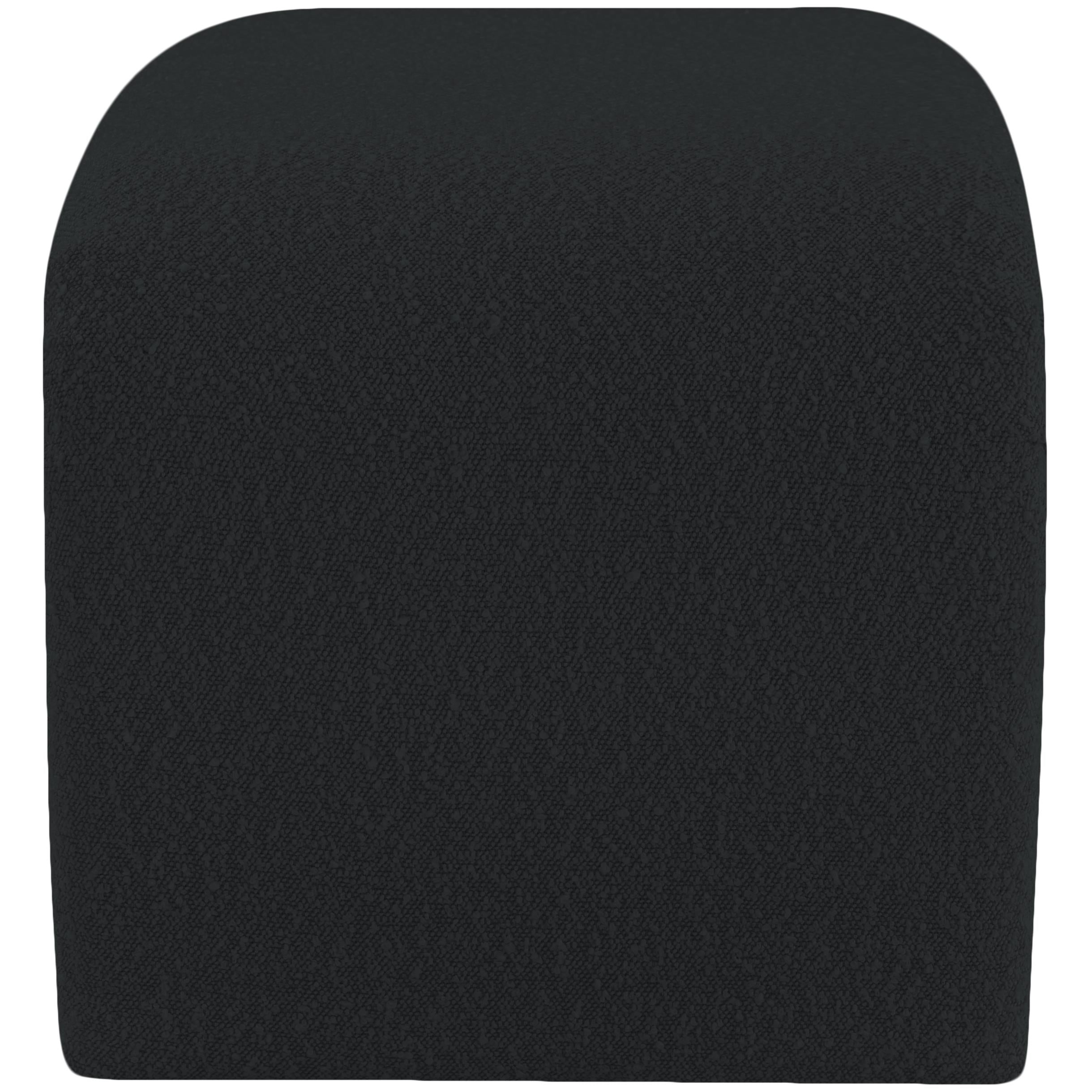 Meridian Odelia Black Boucle Fabric Bench
