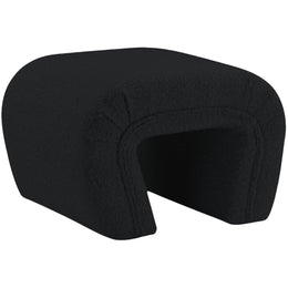 Meridian Odelia Black Boucle Fabric Bench
