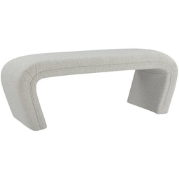 Meridian Odelia Cream Boucle Fabric Bench