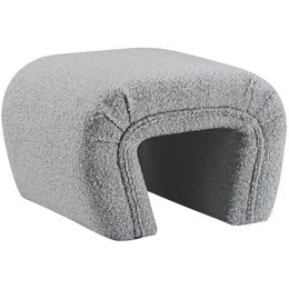 Meridian Odelia Grey Boucle Fabric Bench