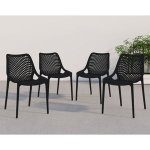 Meridian Mykonos Black Outdoor Patio Dining Chair