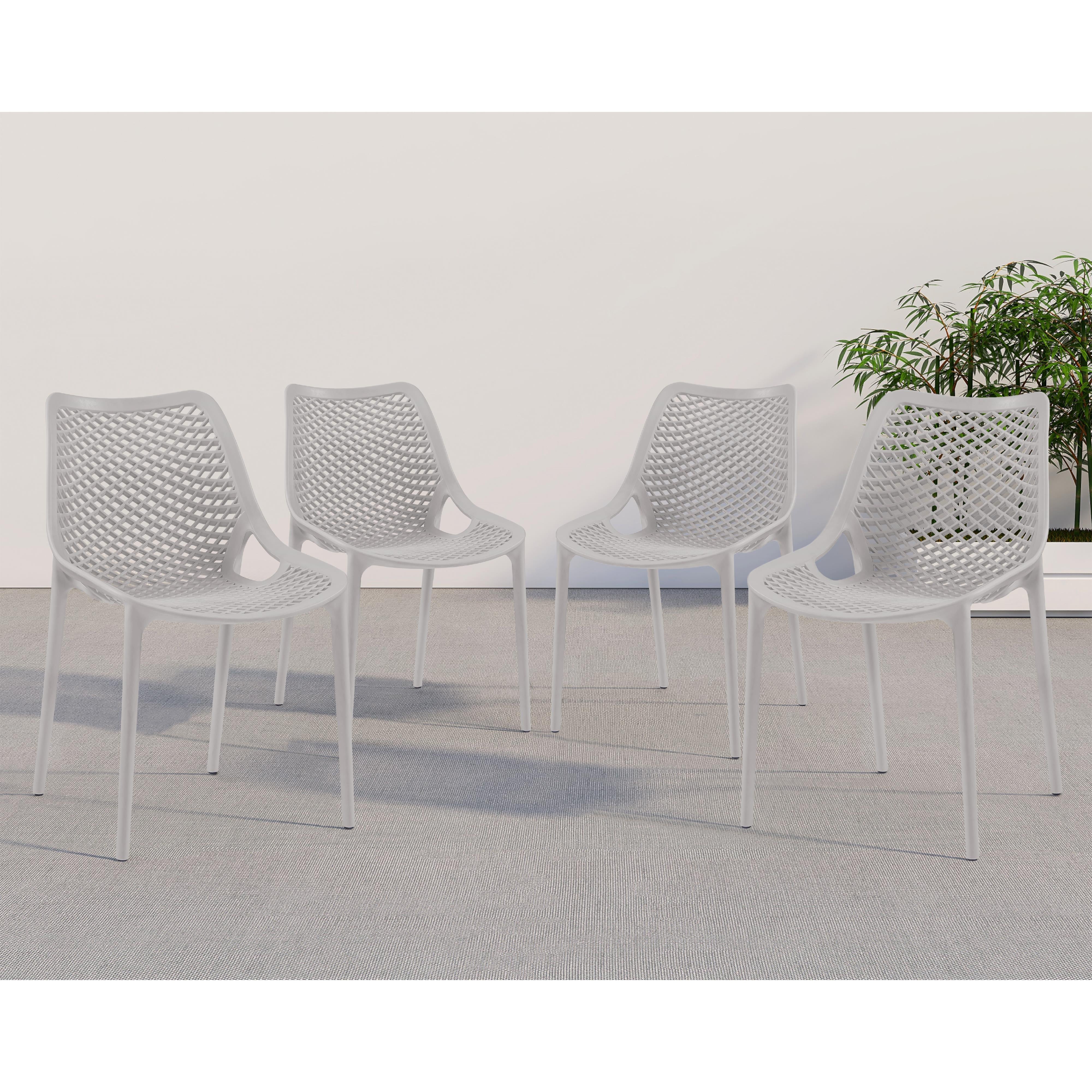 Meridian Mykonos Grey Outdoor Patio Dining Chair