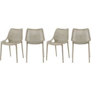 Meridian Mykonos Taupe Outdoor Patio Dining Chair