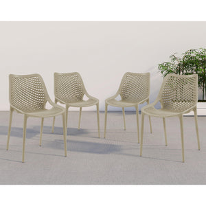 Meridian Mykonos Taupe Outdoor Patio Dining Chair