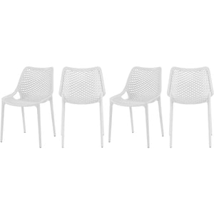 Meridian Mykonos White Outdoor Patio Dining Chair