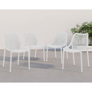 Meridian Mykonos White Outdoor Patio Dining Chair