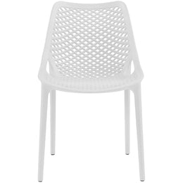 Meridian Mykonos White Outdoor Patio Dining Chair