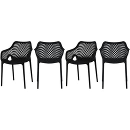 Meridian Mykonos Black Outdoor Patio Dining Chair