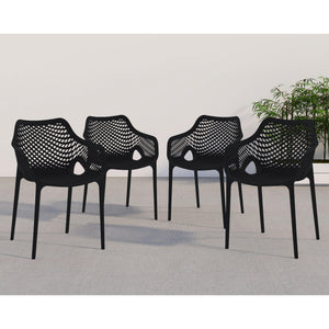 Meridian Mykonos Black Outdoor Patio Dining Chair