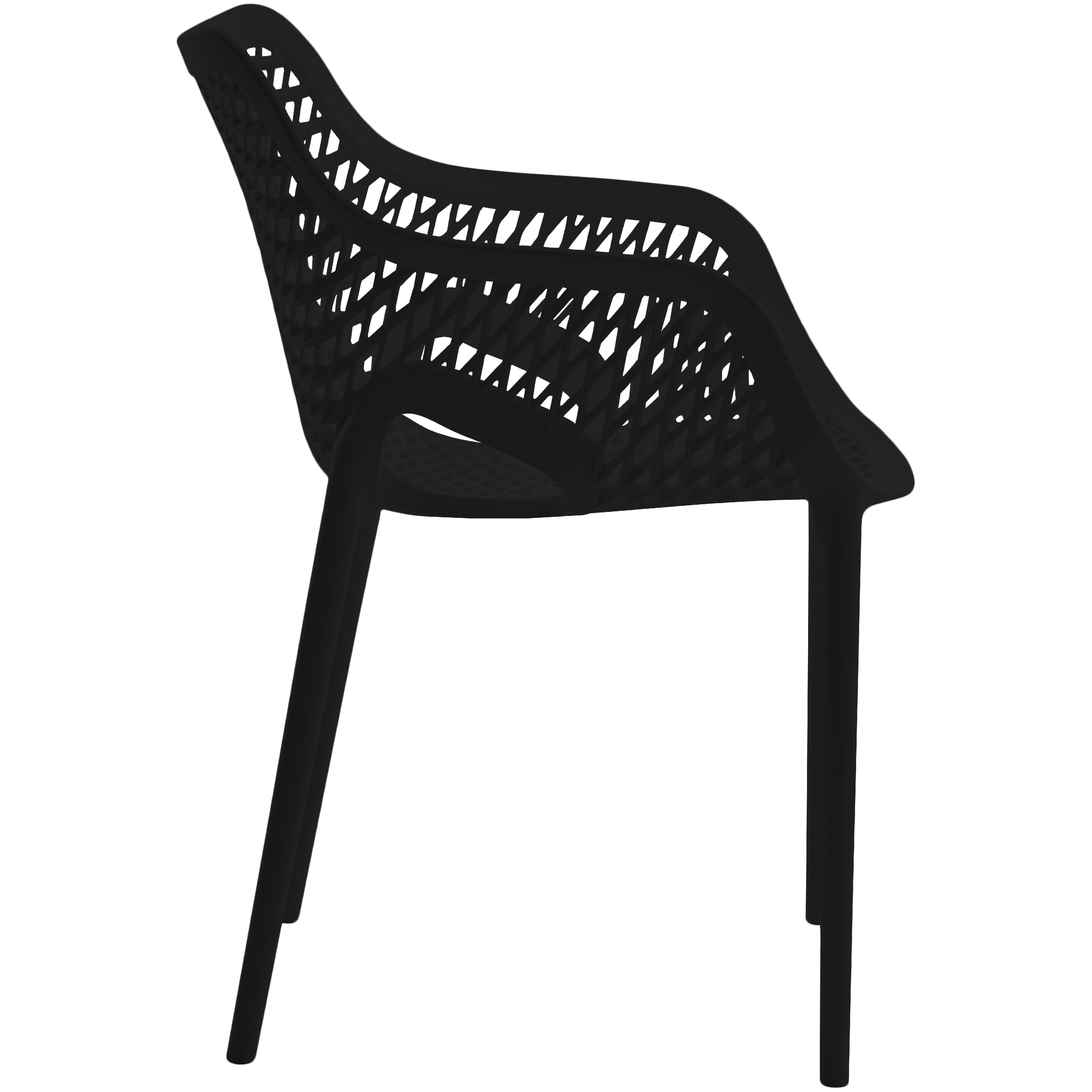 Meridian Mykonos Black Outdoor Patio Dining Chair