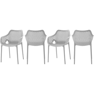 Meridian Mykonos Grey Outdoor Patio Dining Chair