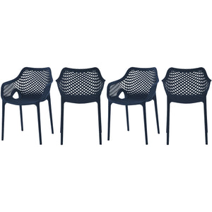 Meridian Mykonos Navy Outdoor Patio Dining Chair
