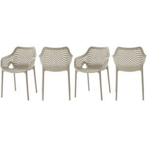 Meridian Mykonos Taupe Outdoor Patio Dining Chair