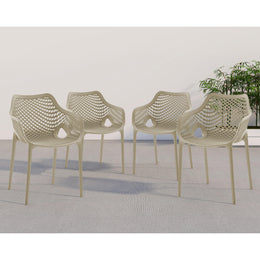 Meridian Mykonos Taupe Outdoor Patio Dining Chair