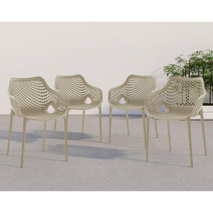 Meridian Mykonos Taupe Outdoor Patio Dining Chair