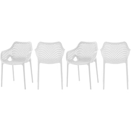 Meridian Mykonos White Outdoor Patio Dining Chair