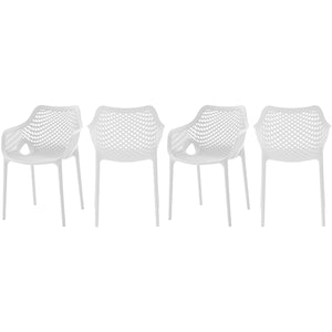 Meridian Mykonos White Outdoor Patio Dining Chair