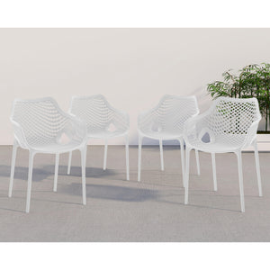 Meridian Mykonos White Outdoor Patio Dining Chair