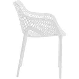 Meridian Mykonos White Outdoor Patio Dining Chair
