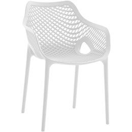 Meridian Mykonos White Outdoor Patio Dining Chair