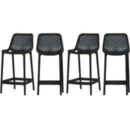 Meridian Mykonos Black Outdoor Patio Stool