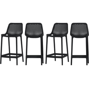 Meridian Mykonos Black Outdoor Patio Stool