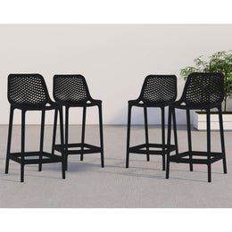 Meridian Mykonos Black Outdoor Patio Stool