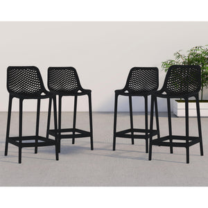 Meridian Mykonos Black Outdoor Patio Stool
