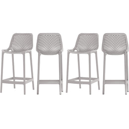 Meridian Mykonos Grey Outdoor Patio Stool