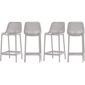 Meridian Mykonos Grey Outdoor Patio Stool