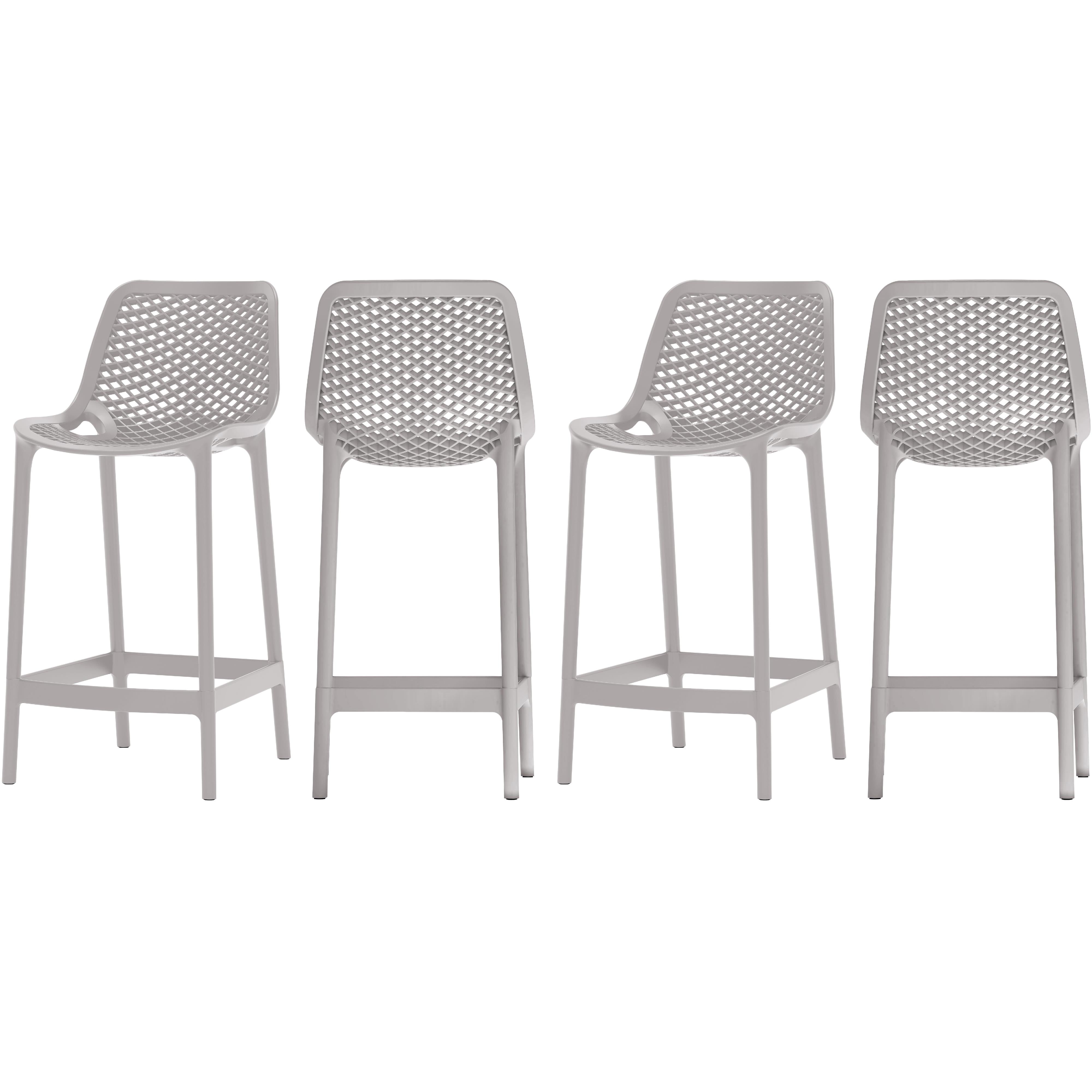 Meridian Mykonos Grey Outdoor Patio Stool