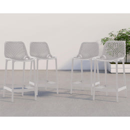 Meridian Mykonos Grey Outdoor Patio Stool