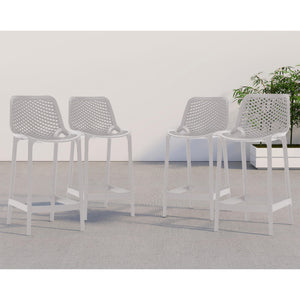 Meridian Mykonos Grey Outdoor Patio Stool