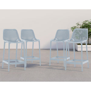 Meridian Mykonos Sky Blue Outdoor Patio Stool