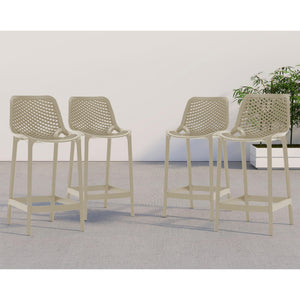 Meridian Mykonos Taupe Outdoor Patio Stool