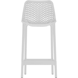 Meridian Mykonos White Outdoor Patio Stool