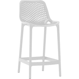 Meridian Mykonos White Outdoor Patio Stool