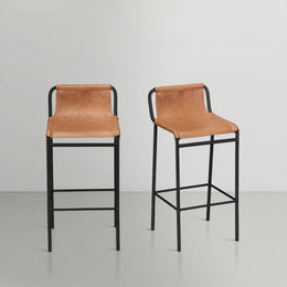 Meridian Dax Cognac Vegan Leather Counter Stool